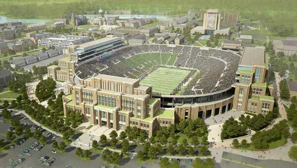 Rendering of the University Campus Crossroads capital project at the University of Notre Dame